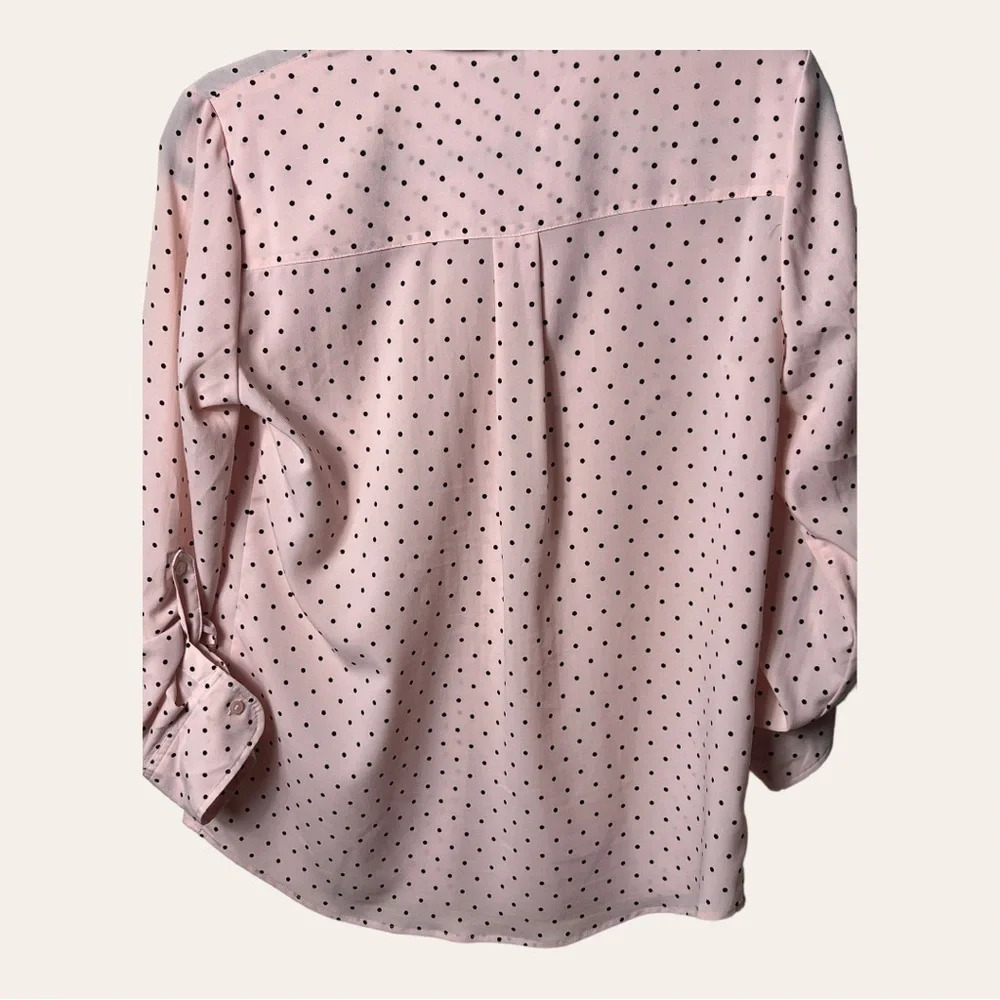 1130. Talbots BUTTON UP TOP POLKA DOTS PATTERN PI… - image 9